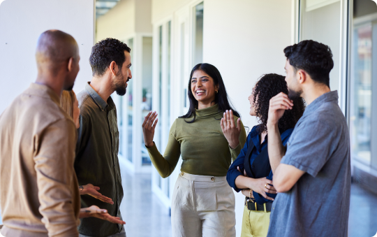 Image of the people talking