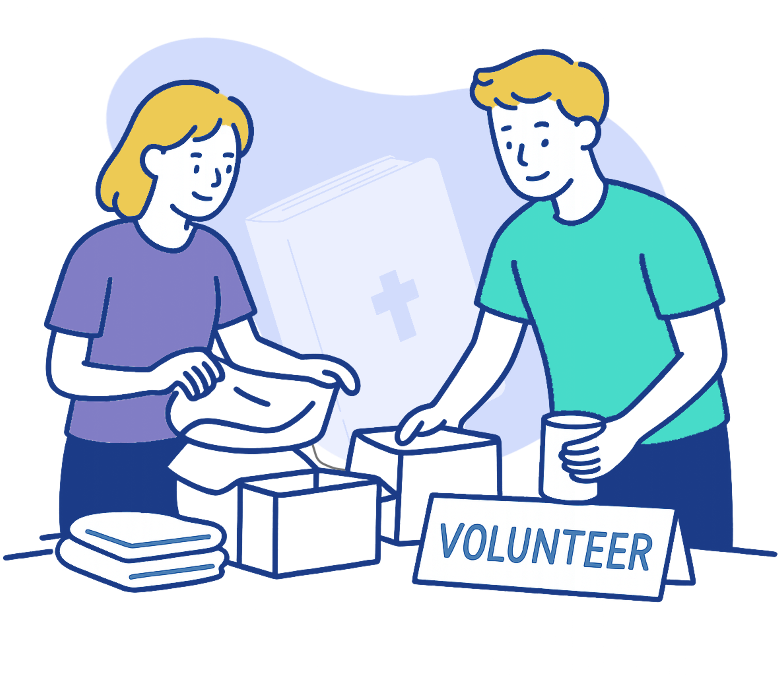 Illustration of church member receiving an event reminder SMS message